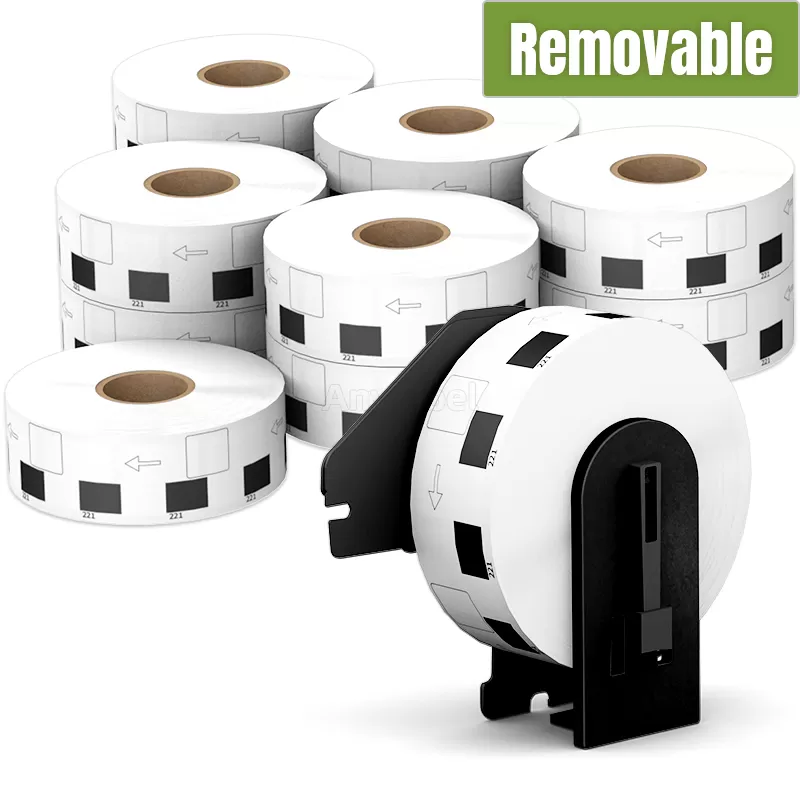 Brother DK-1221 Removable Square Labels 0.9