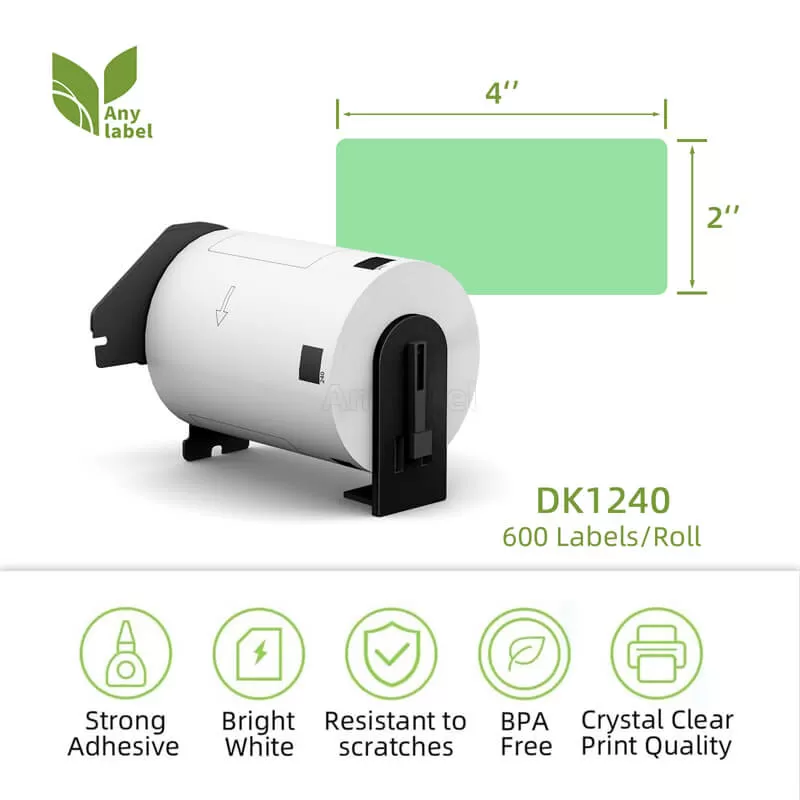 brother dk 1240 removable green labels 4 x 2 company
