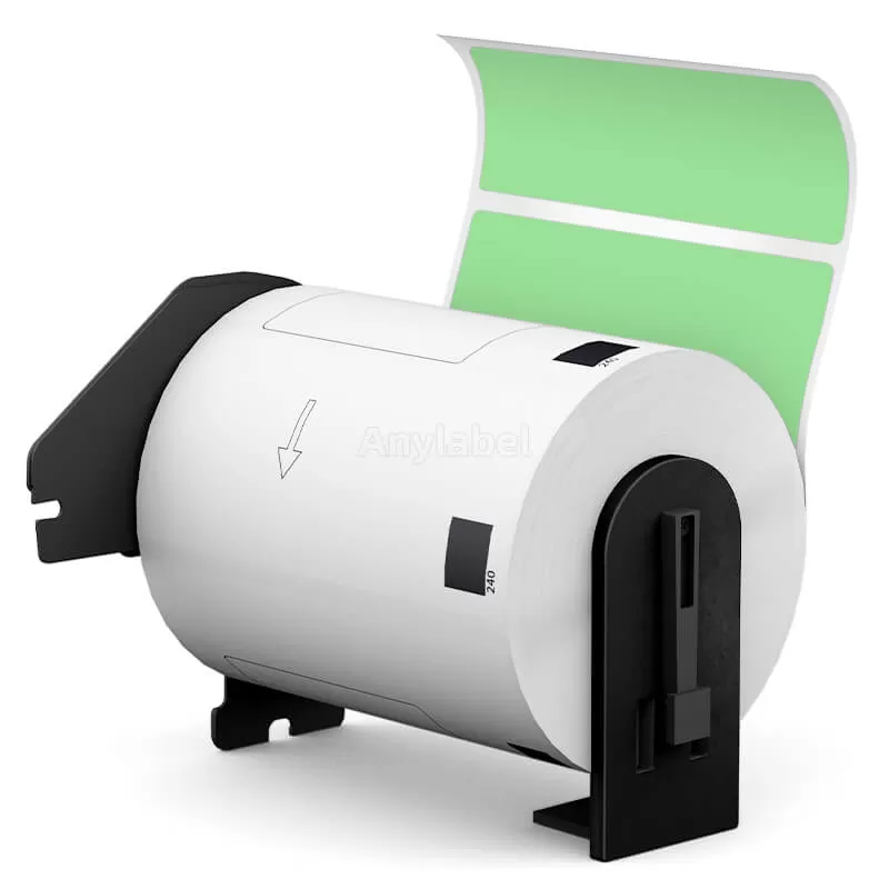 Brother DK-1240 Removable Green Labels 4'' x 2''