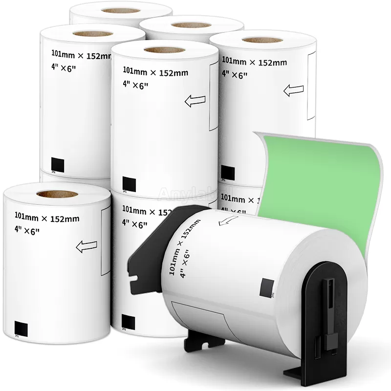 Brother DK-1241 Removable Green Labels 4'' x 6''