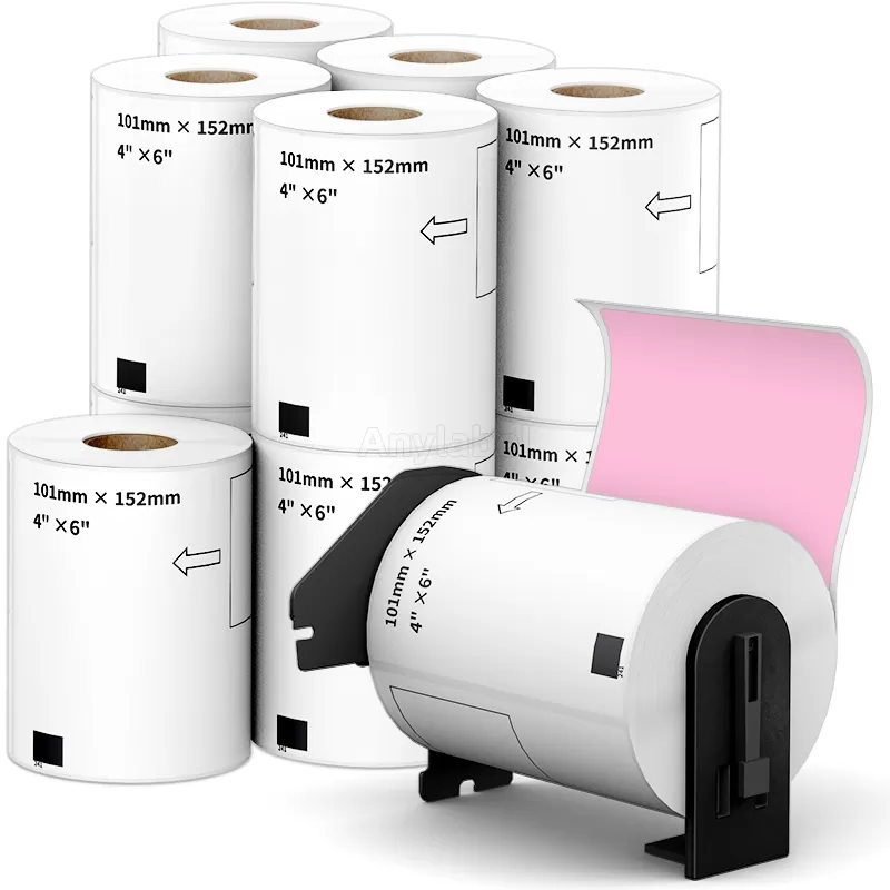Brother DK-1241 Removable Pink Labels 4'' x 6''