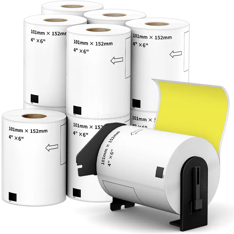 Brother DK-1241 Removable Yellow Labels 4'' x 6''