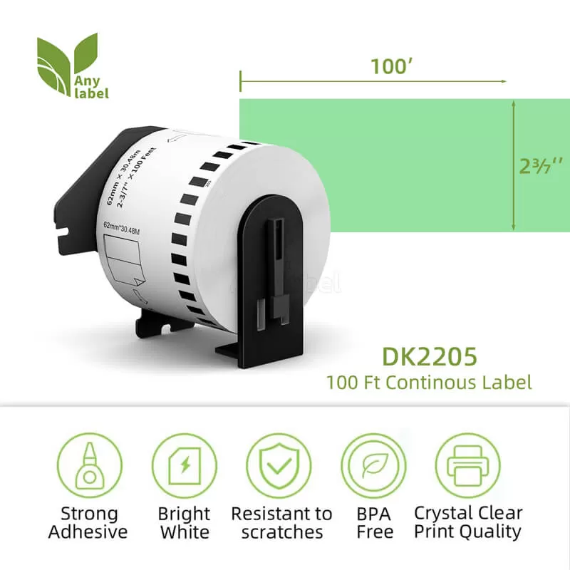 brother dk 2205 green continuous labels 4 x 100 company