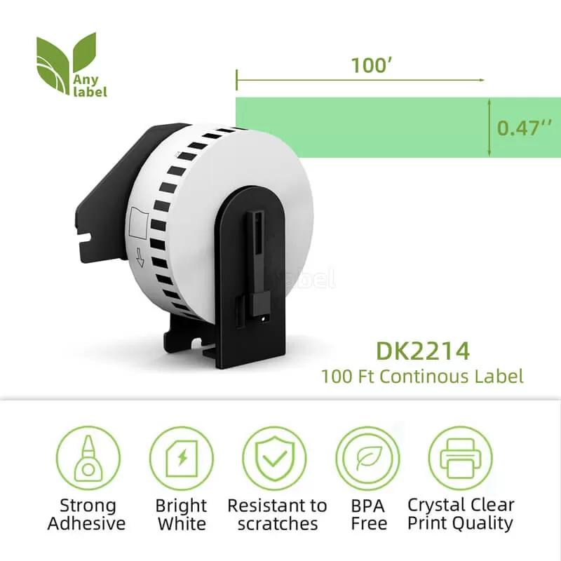 brother dk 2214 green continuous labels 0 47 x 100 company