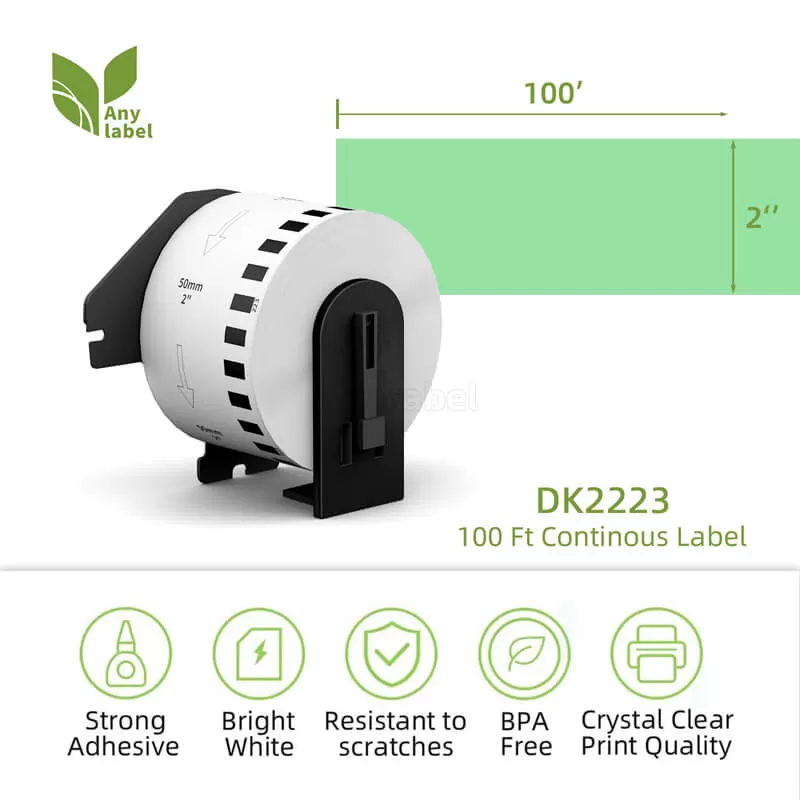 brother dk 2223 green continuous labels 1 9 x 100 company