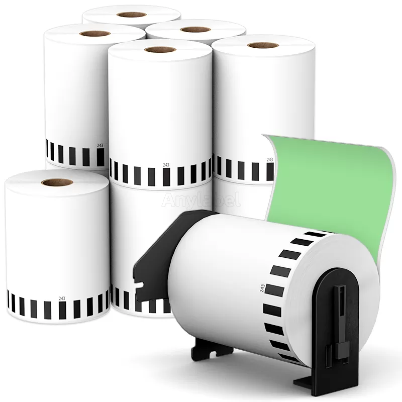 Brother DK-2243 Green Continuous Removable Labels 4'' x 100''