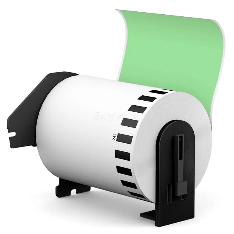 Brother DK-2243 Green Continuous Removable Labels 4'' x 100''