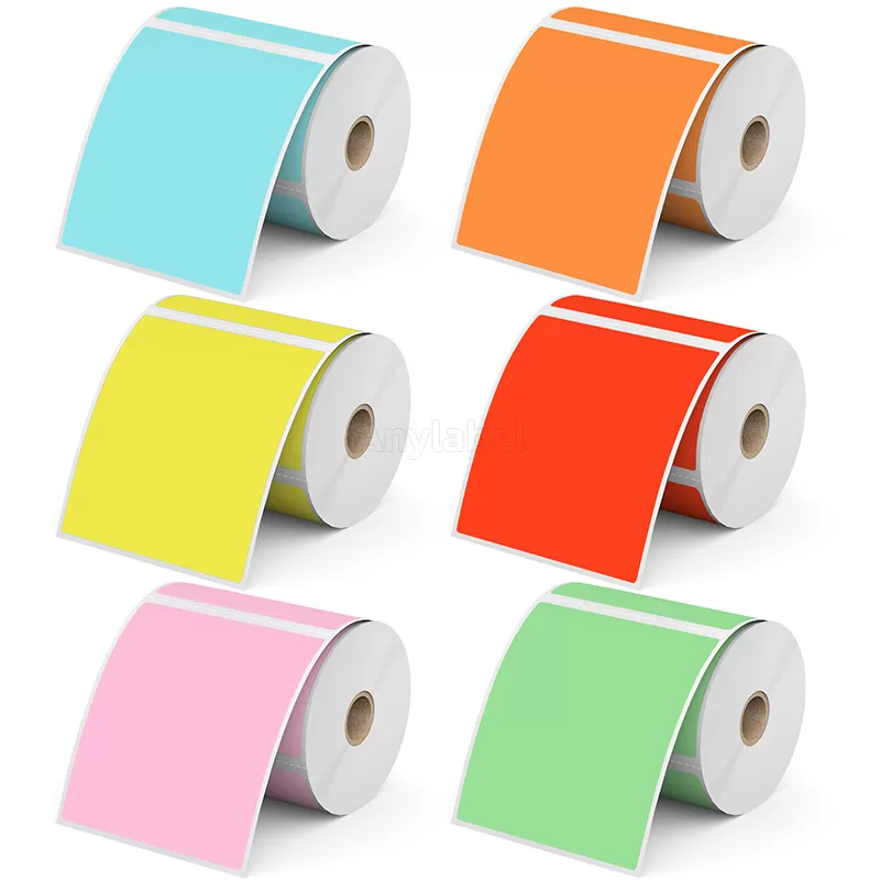 Zebra 4'' x 5'' Colored Direct Thermal Shipping Labels
