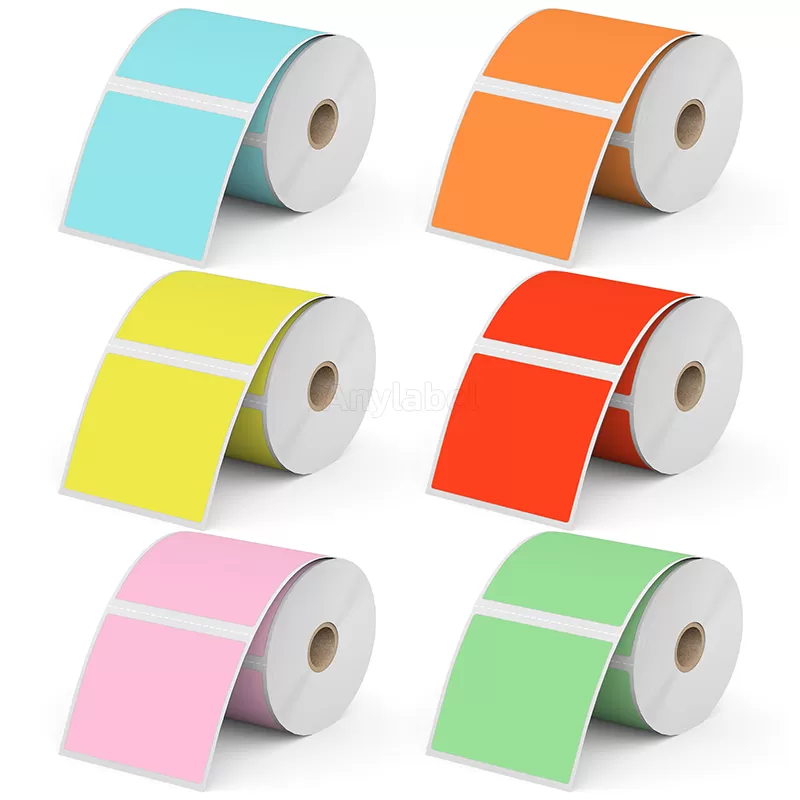 Zebra 3'' x 3'' Colored Direct Thermal Shipping Labels