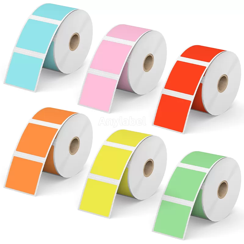 Zebra 2'' x 2'' Colored Direct Thermal Shipping Labels