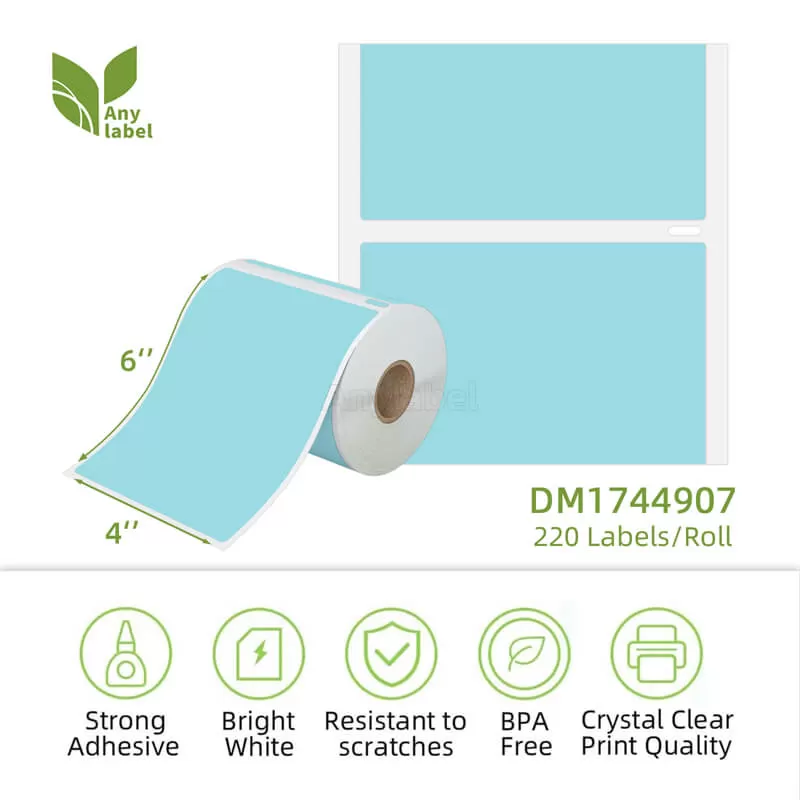 dymo 1744907 compatible blue shipping labels 4 x 6 company