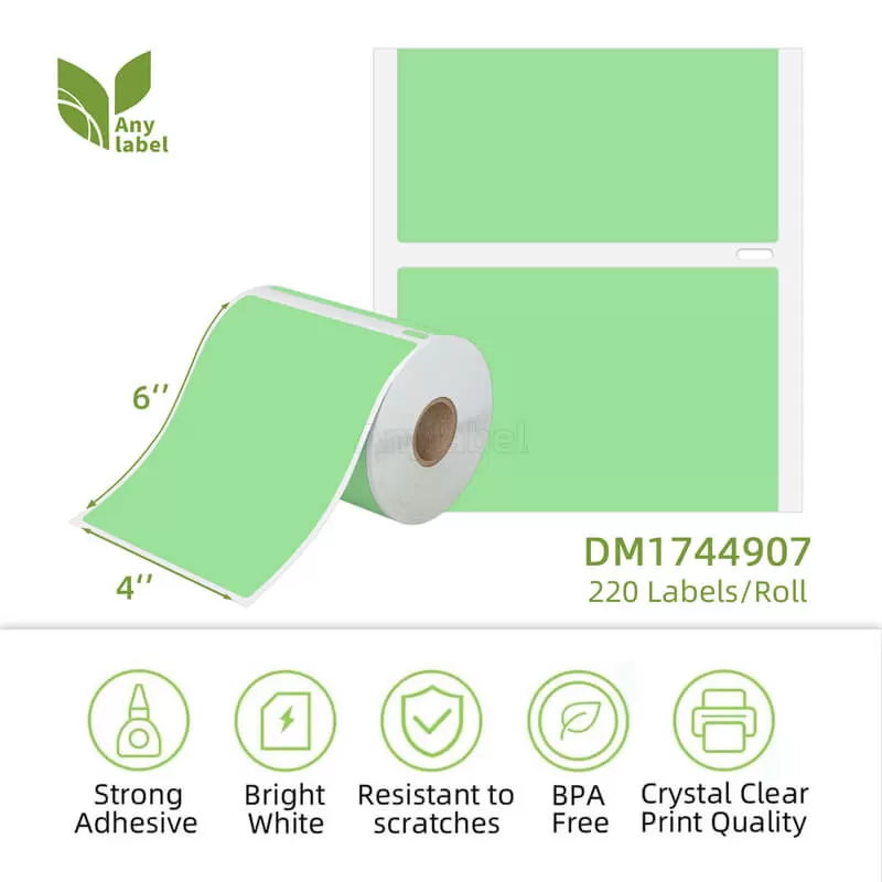 dymo 1744907 compatible green shipping labels 4 x 6 company