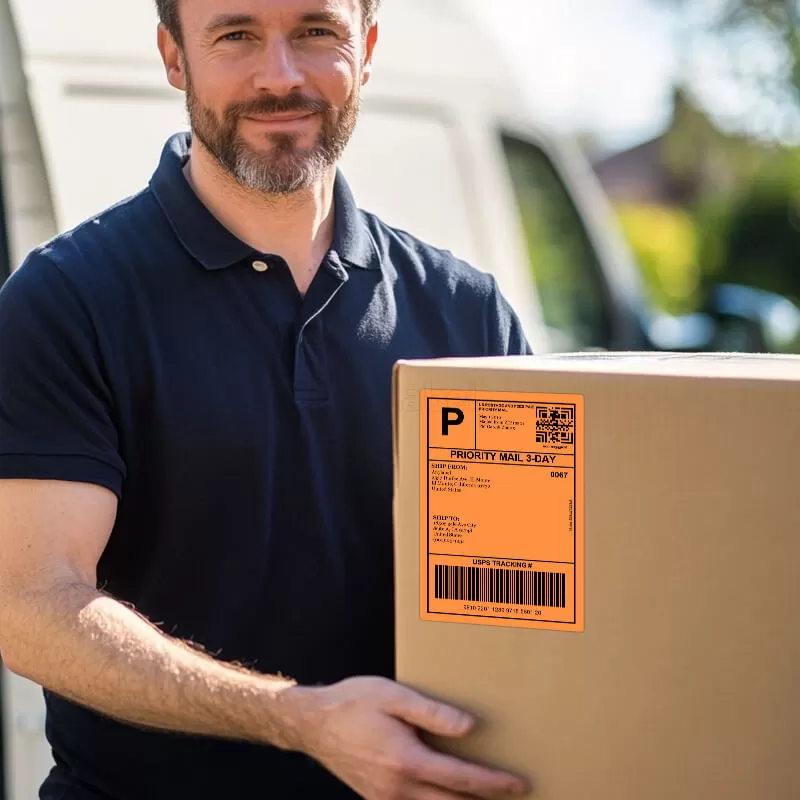 dymo 1744907 compatible orange shipping labels 4 x 6 supplier