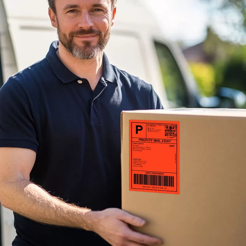 dymo 1744907 compatible red shipping labels 4 x 6 supplier