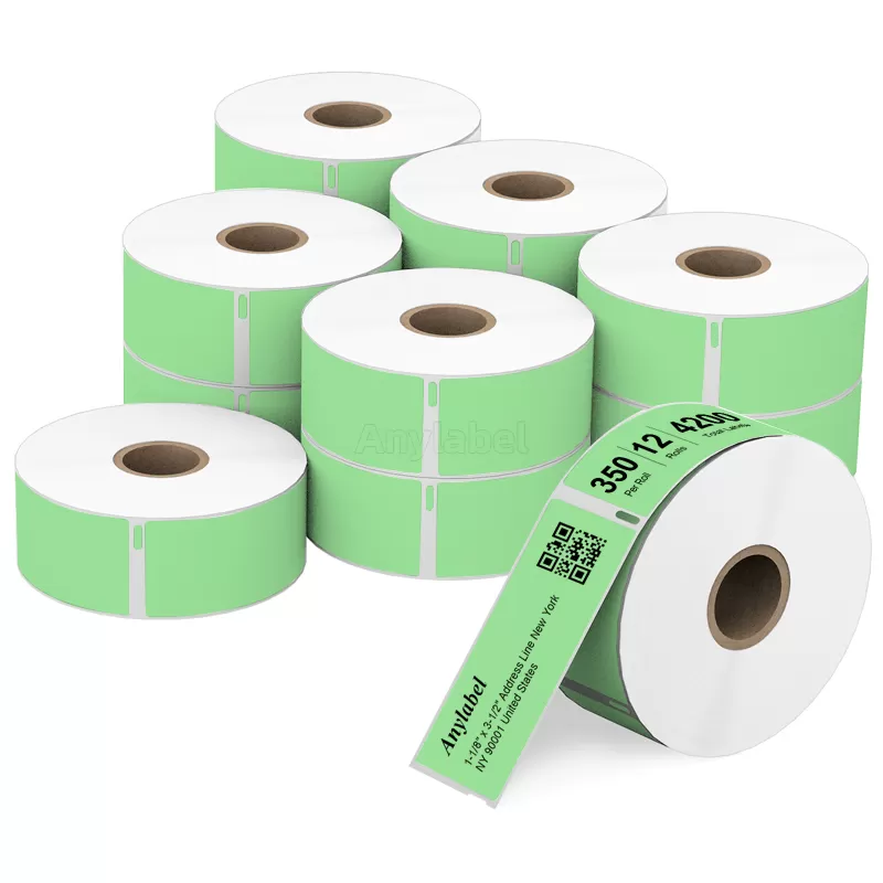 Dymo 30252 Compatible Green Labels 1 1/8'' x 3 1/2''