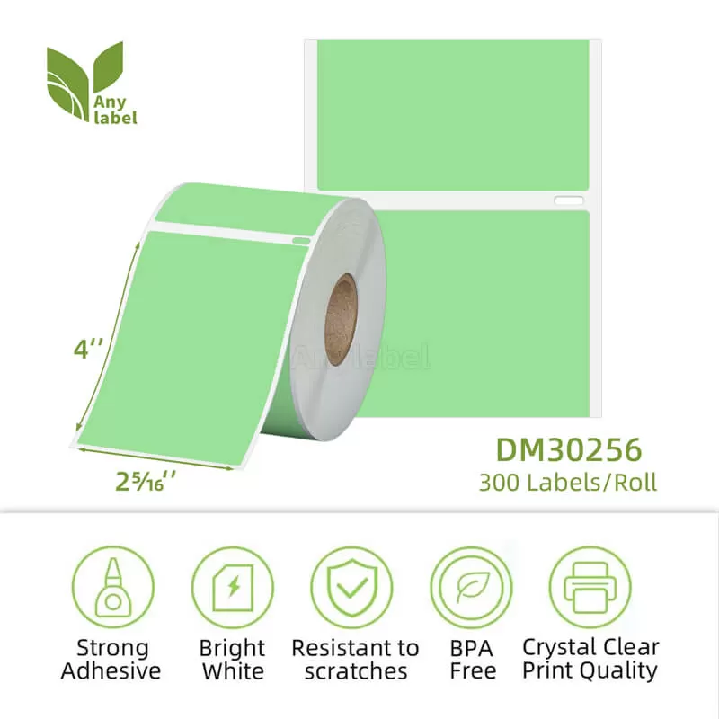 dymo 30256 compatible green shipping labels 2 5 16 x 4 company