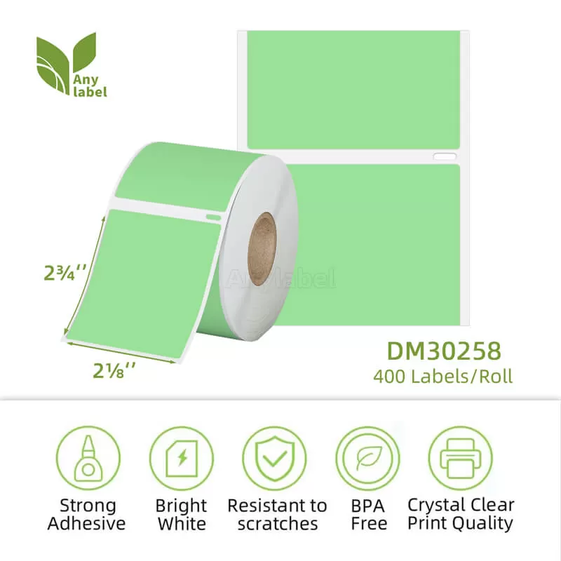 dymo 30258 compatible green labels 2 1 8 x 2 3 4 company