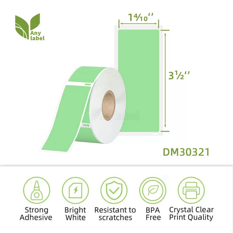 dymo 30321 compatible green labels 1 4 10 x 3 1 2 company