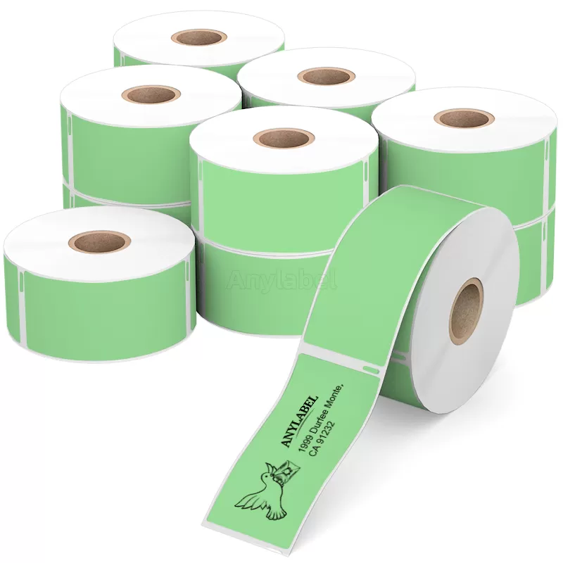 Dymo 30321 Compatible Green Labels 1-4/10'' x 3-1/2''