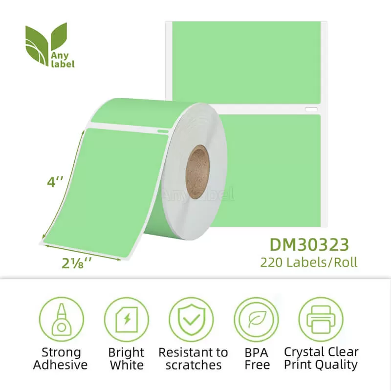 dymo 30323 compatible green shipping labels 2 1 8 x 4 company
