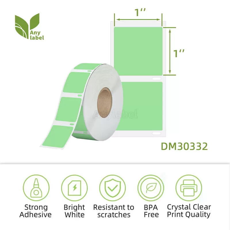 dymo 30332 compatible green square labels 1 x 1 company
