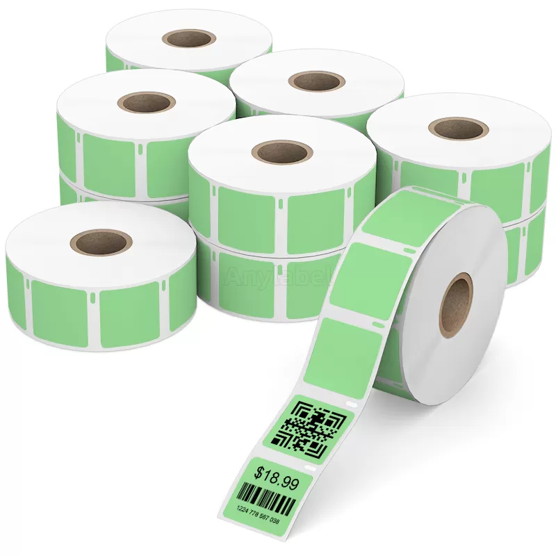 Dymo 30332 Compatible Green Square Labels 1'' x 1''