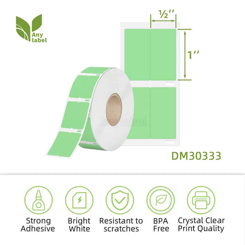 dymo 30333 compatible green 2 up labels 1 2 x 1 company