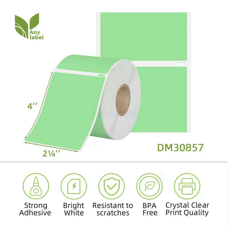 dymo 30857 compatible green labels 2 1 4 x 4 company
