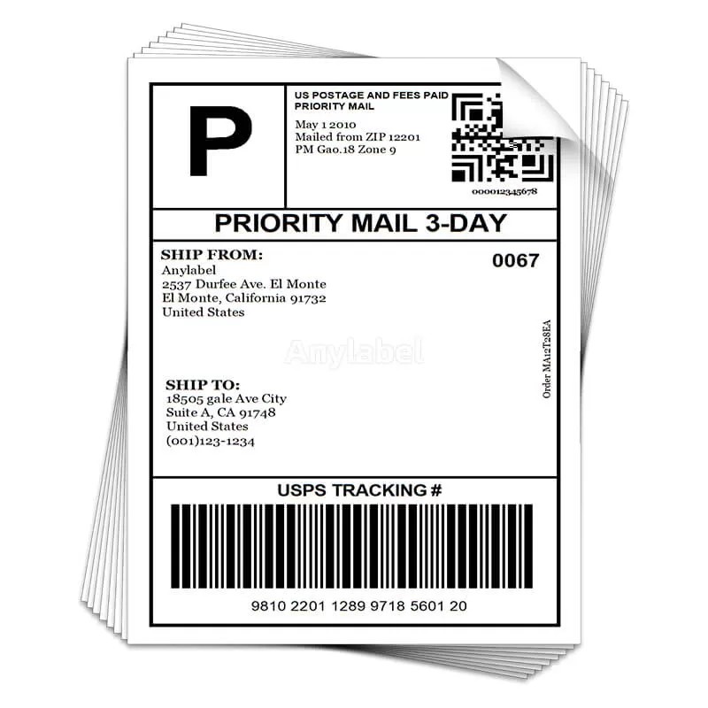 8.5'' x 11'' Full Sheet Matte Sticker Paper for Inkjet or Laser Printers