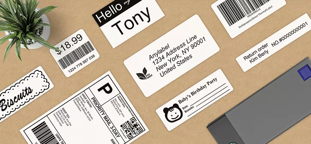 Labels compatible with Brother printers