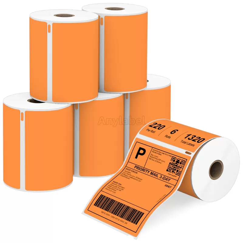 Dymo 1744907 Compatible Orange Shipping Labels 4'' x 6''