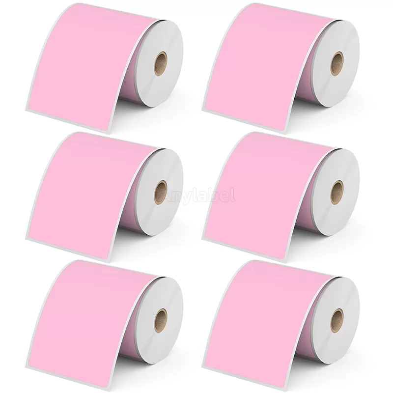 Pink 4'' × 6'' Direct Thermal Shipping Label