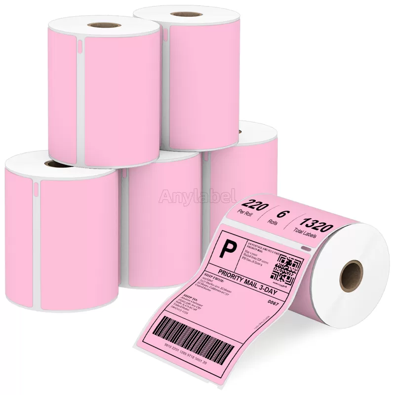 Dymo 1744907 Compatible Pink Shipping Labels 4'' x 6''
