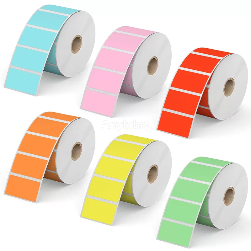 Zebra 2'' x 1'' Colored Direct Thermal Shipping Labels