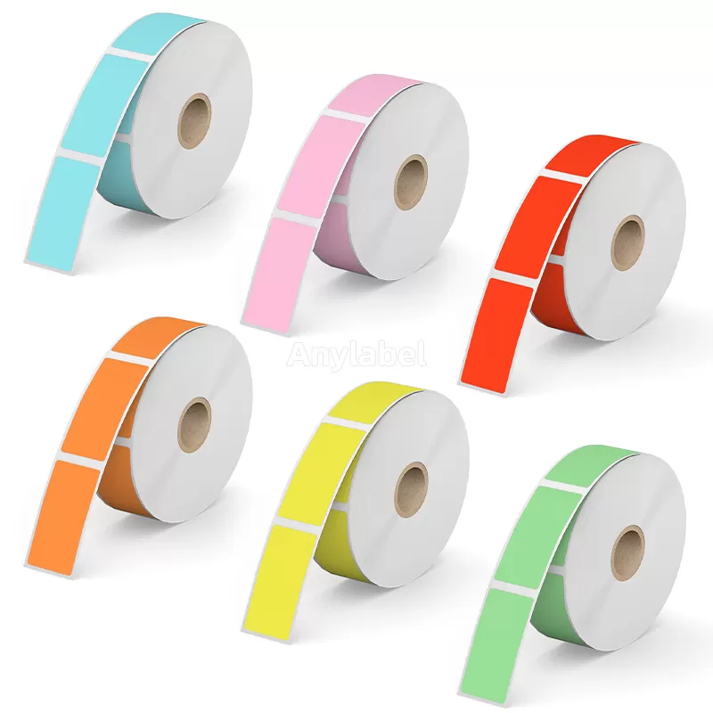 Zebra 1'' x 2'' Colored Direct Thermal Shipping Labels