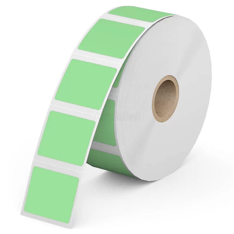 Zebra 1.25'' x 1'' Green Direct Thermal Shipping Labels