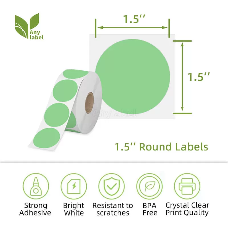zebra 1 5 green circle direct thermal shipping labels company