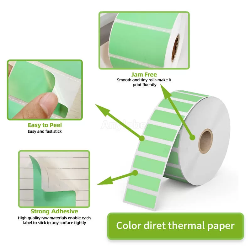 zebra 1 5 x 0 5 green direct thermal shipping labels manufacturer