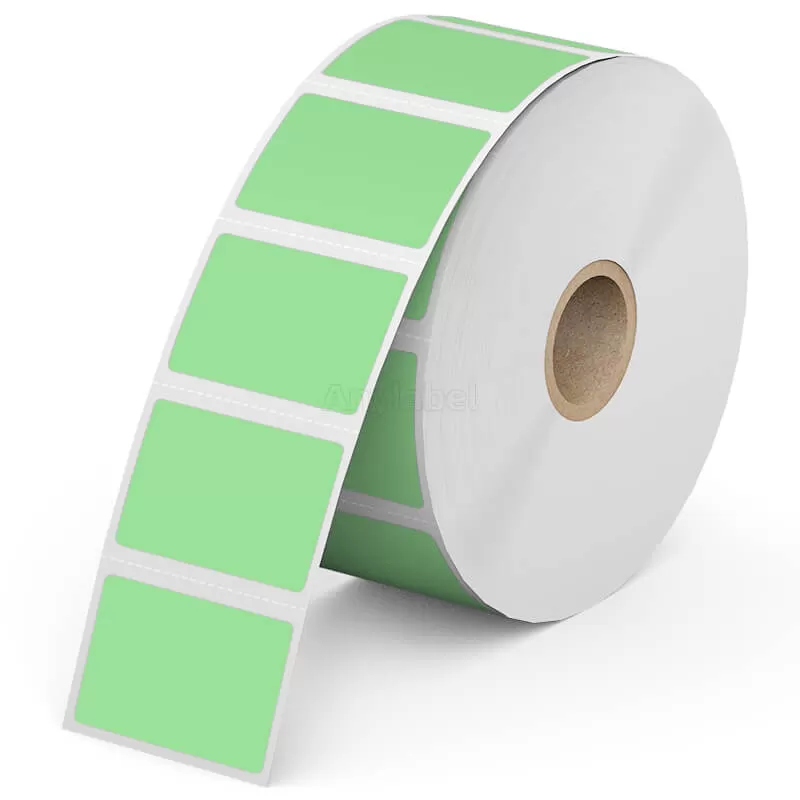 Zebra 1.5'' x 0.85'' Green Direct Thermal Shipping Labels