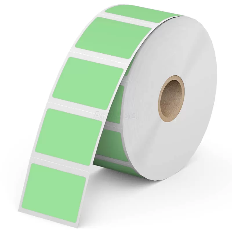 Zebra 1.5'' x 1'' Green Direct Thermal Shipping Labels