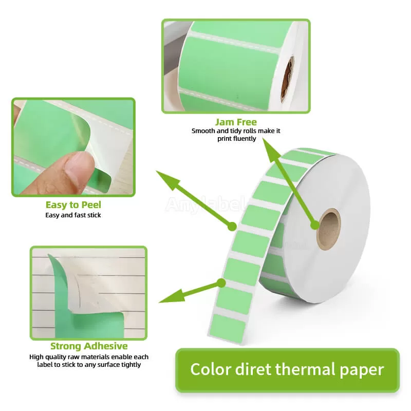 zebra 1 x 0 5 green direct thermal shipping labels manufacturer