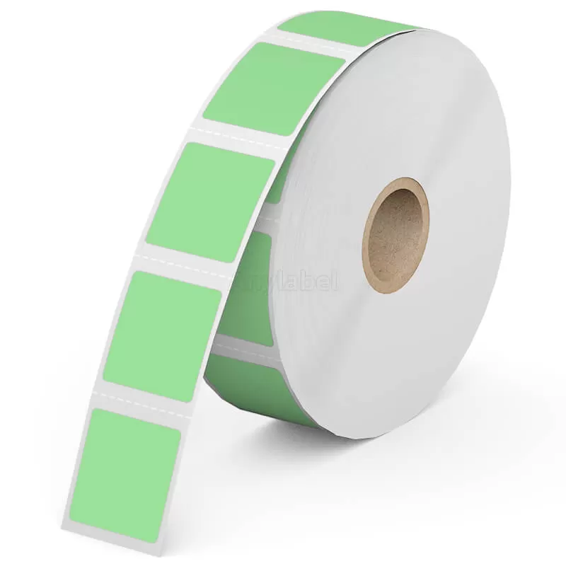 Zebra 1'' x 1'' Green Direct Thermal Shipping Labels