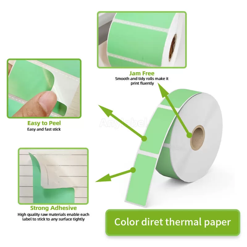 zebra 1 x 2 green direct thermal shipping labels manufacturer