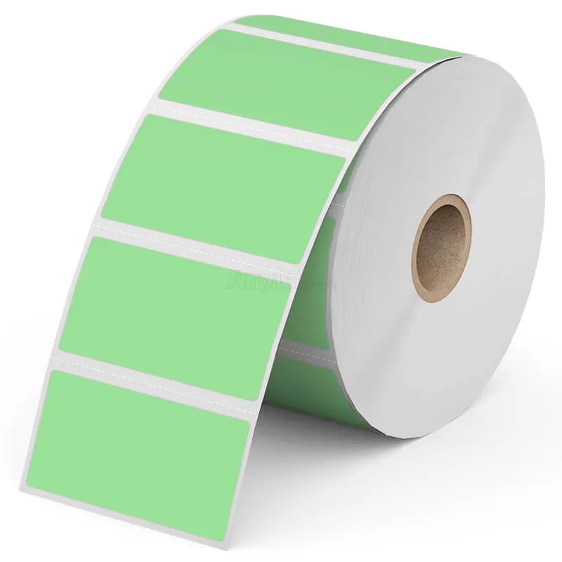Zebra 2.25'' x 1'' Green Direct Thermal Shipping Labels