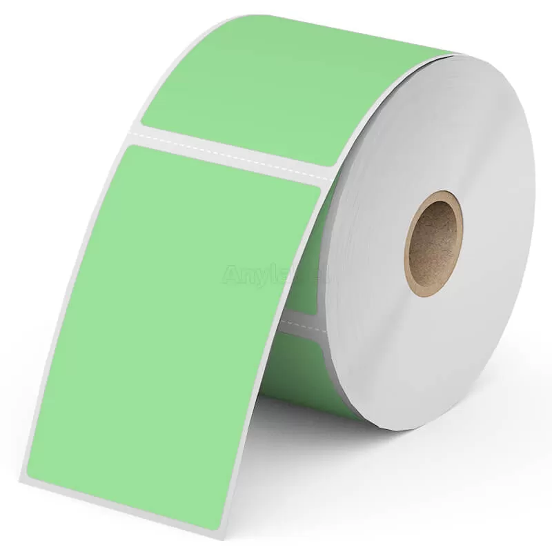 Zebra 2.25'' x 4'' Green Direct Thermal Shipping Labels