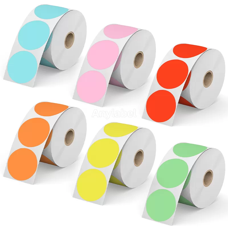 Zebra 2'' Colored Circle Direct Thermal Shipping Labels