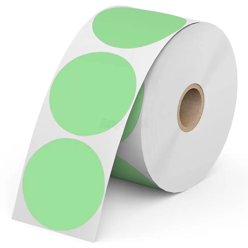 Zebra 2'' Green Circle Direct Thermal Shipping Labels