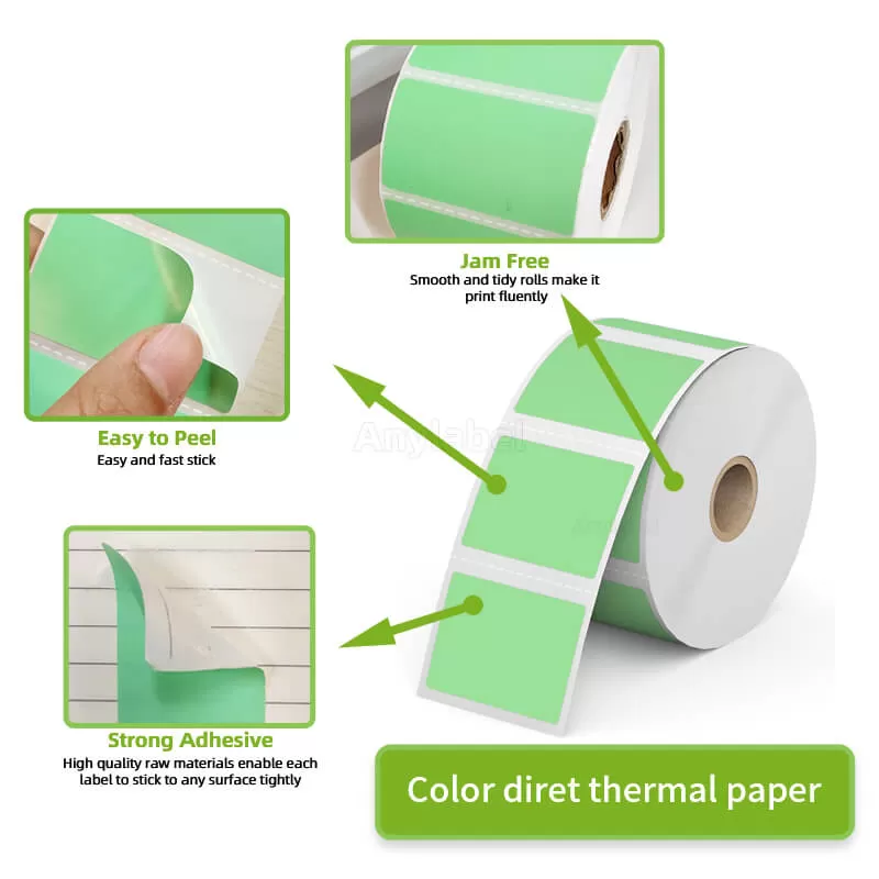 zebra 2 x 1 5 green direct thermal shipping labels manufacturer