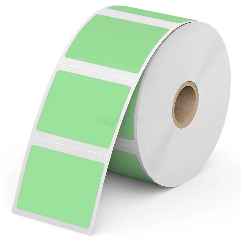 Zebra 2'' x 1.5'' Green Direct Thermal Shipping Labels