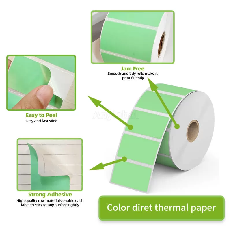 zebra 2 x 1 green direct thermal shipping labels manufacturer